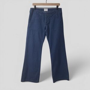 Levi's‎ Y2K Low Rise Flare Jeans Sz 8M Retro Button Fly Chambray